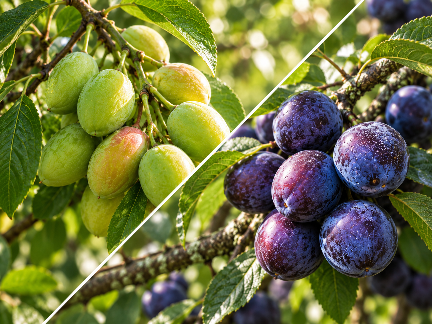 Kakadu plums and Davidson's plums growing on the tree
